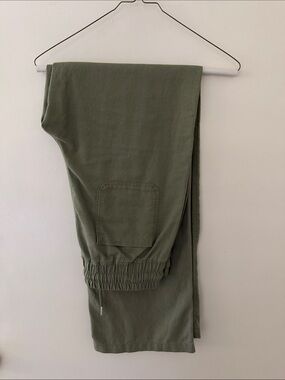 Men's Olive Drawstring Cargo Joggers